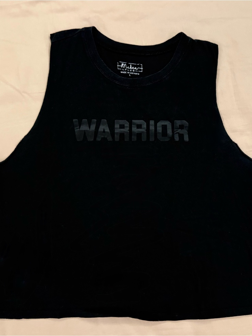 Miken Flow Black Warrior Cropped Muscle Tank Top